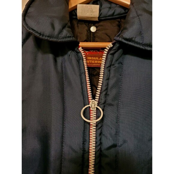 Coveralls VTG 60s mod Snow Ski Suit nylon Stripe jacket coat L XL Teen MOD Unise - Picture 3 of 12